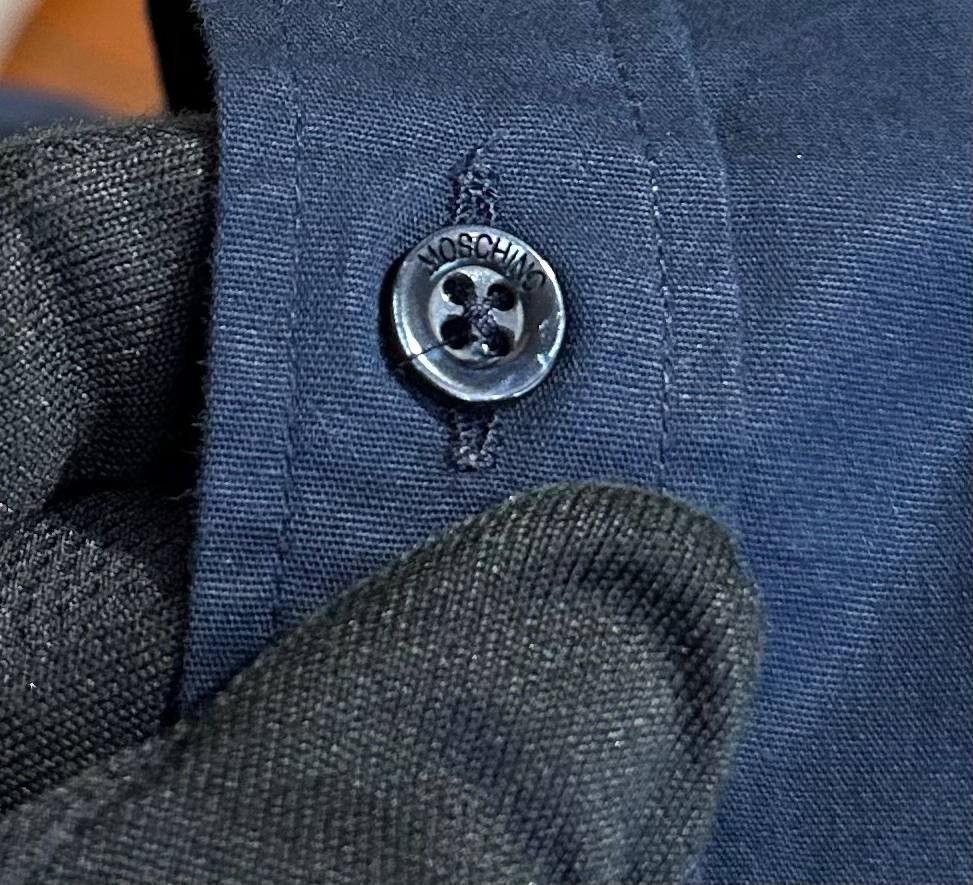 Moschino Moschino Logo Heart Blue Shirt Buttons Long Sleeve cotton Size US M / EU 48-50 / 2 - 3 Thumbnail