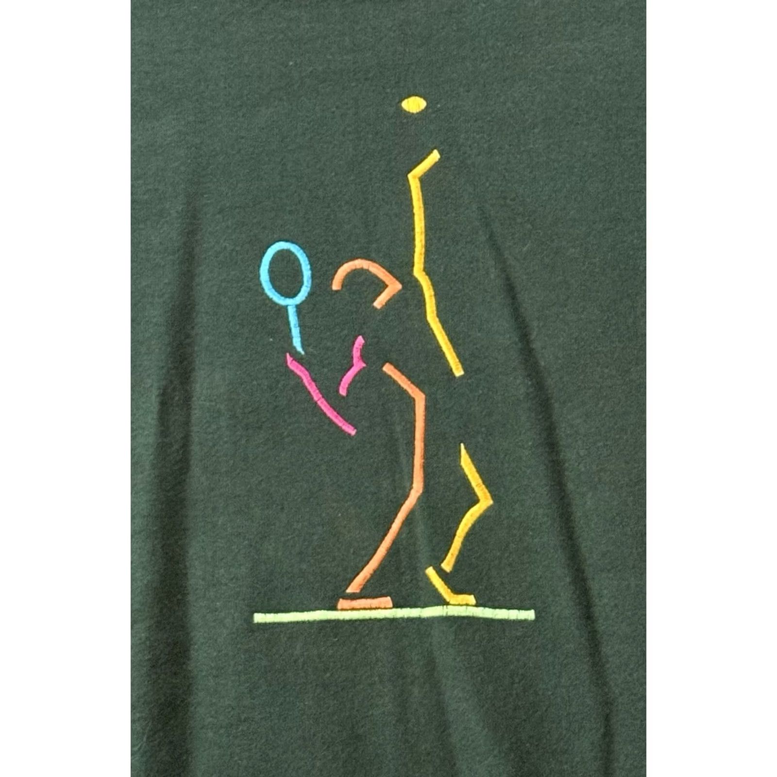 Vintage VINTAGE ATP Tour Sweatshirt Crew Neck XL Green Embroidered Graphic Print Tennis Agassi Sampras Men Size US XL / EU 56 / 4 - 3 Thumbnail