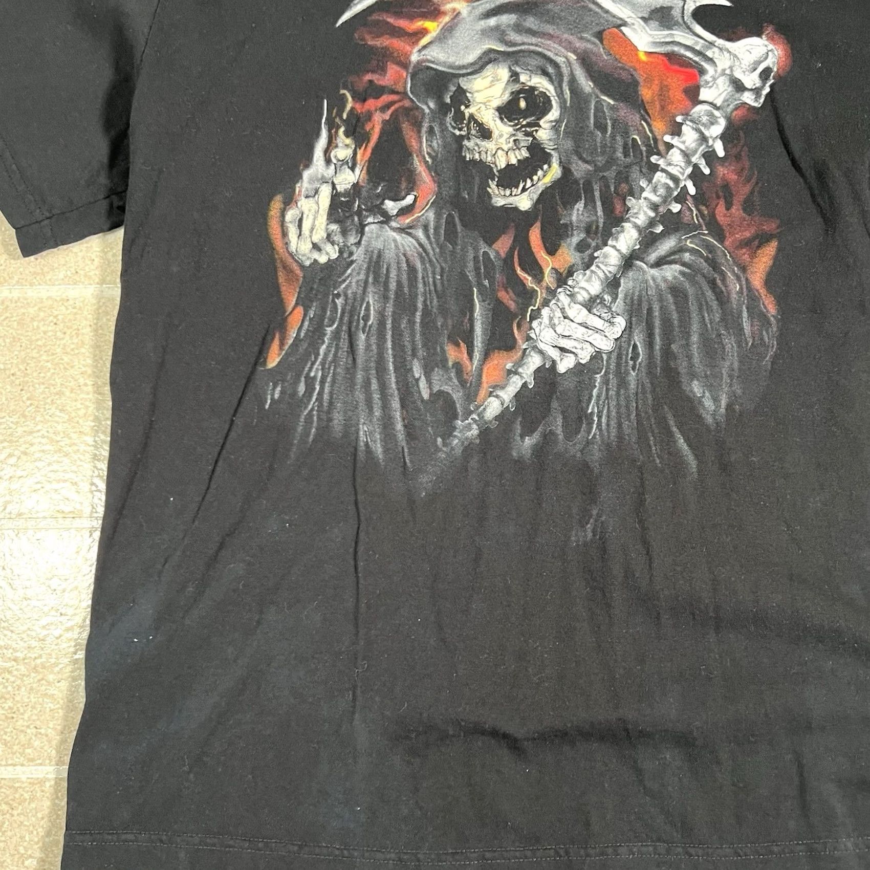 Vintage VINTAGE Green Source Shirt Mens XL Black Grunge Graphic Grim Reaper Y2K Tee Size US XL / EU 56 / 4 - 3 Thumbnail