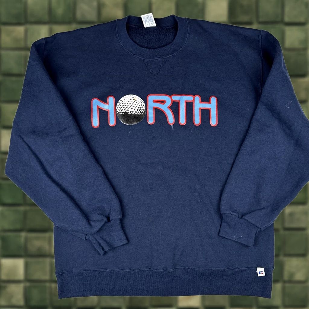 Russell Athletic VINTAGE Russell Athletic Golf Sweatshirt USA Made Crewneck L Men Blue 90s North Logo Size US L / EU 52-54 / 3 - 1 Thumbnail