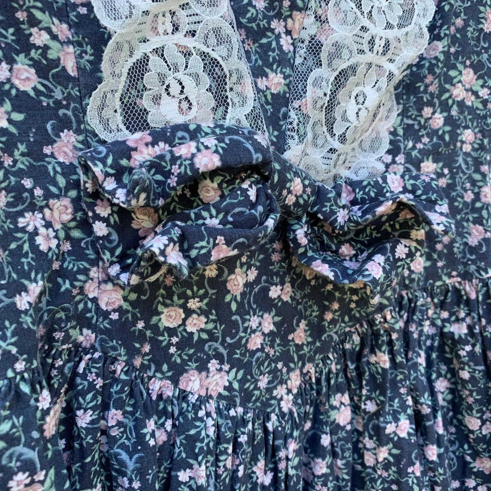 Vintage Gunne Sax Jessica McClintock floral lace cottagecore dress Size M / US 6-8 / IT 42-44 - 4 Thumbnail