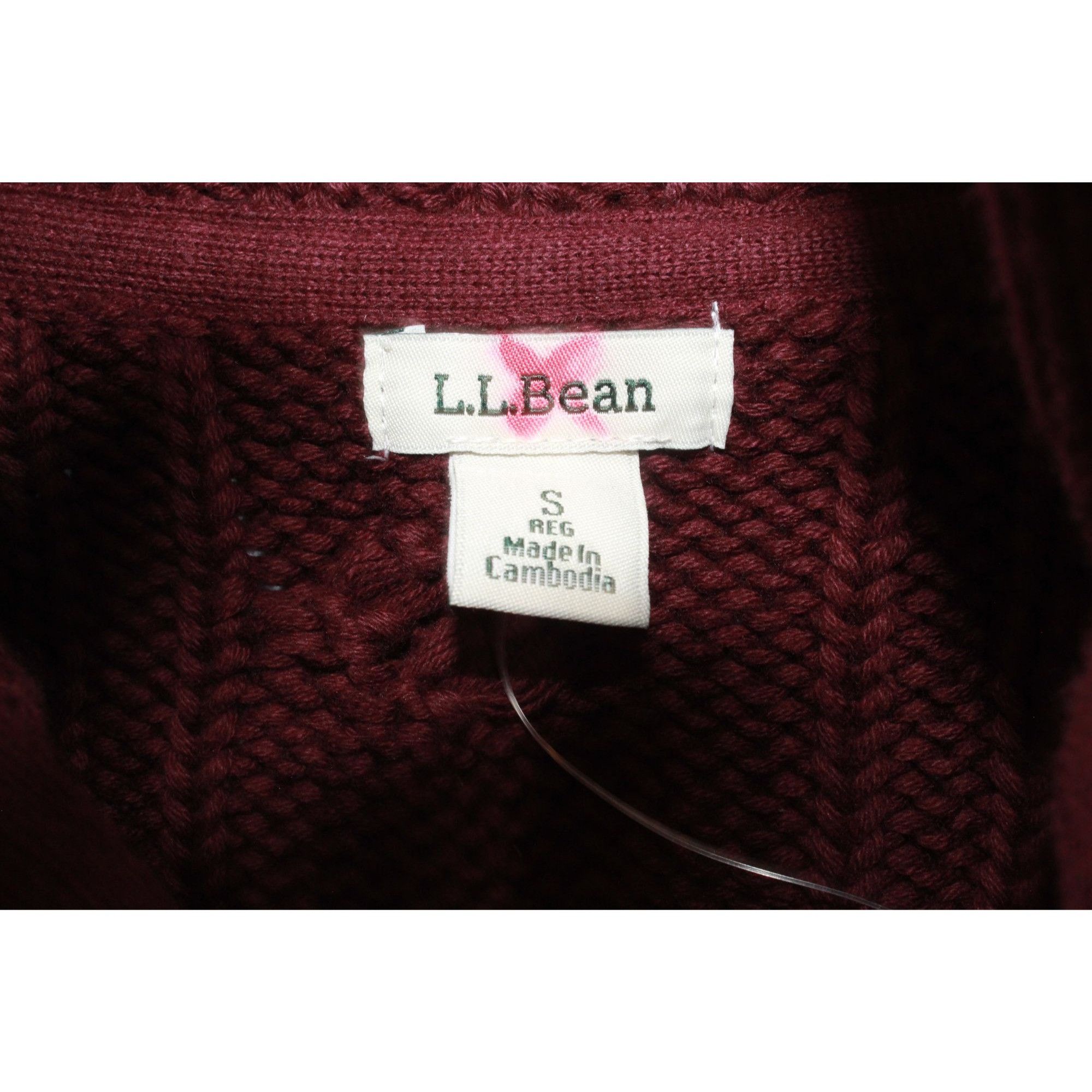 L.L. Bean LL Bean Womens Maroon Cable Zip Cardigan Sweater Small Size S / US 4 / IT 40 - 3 Thumbnail