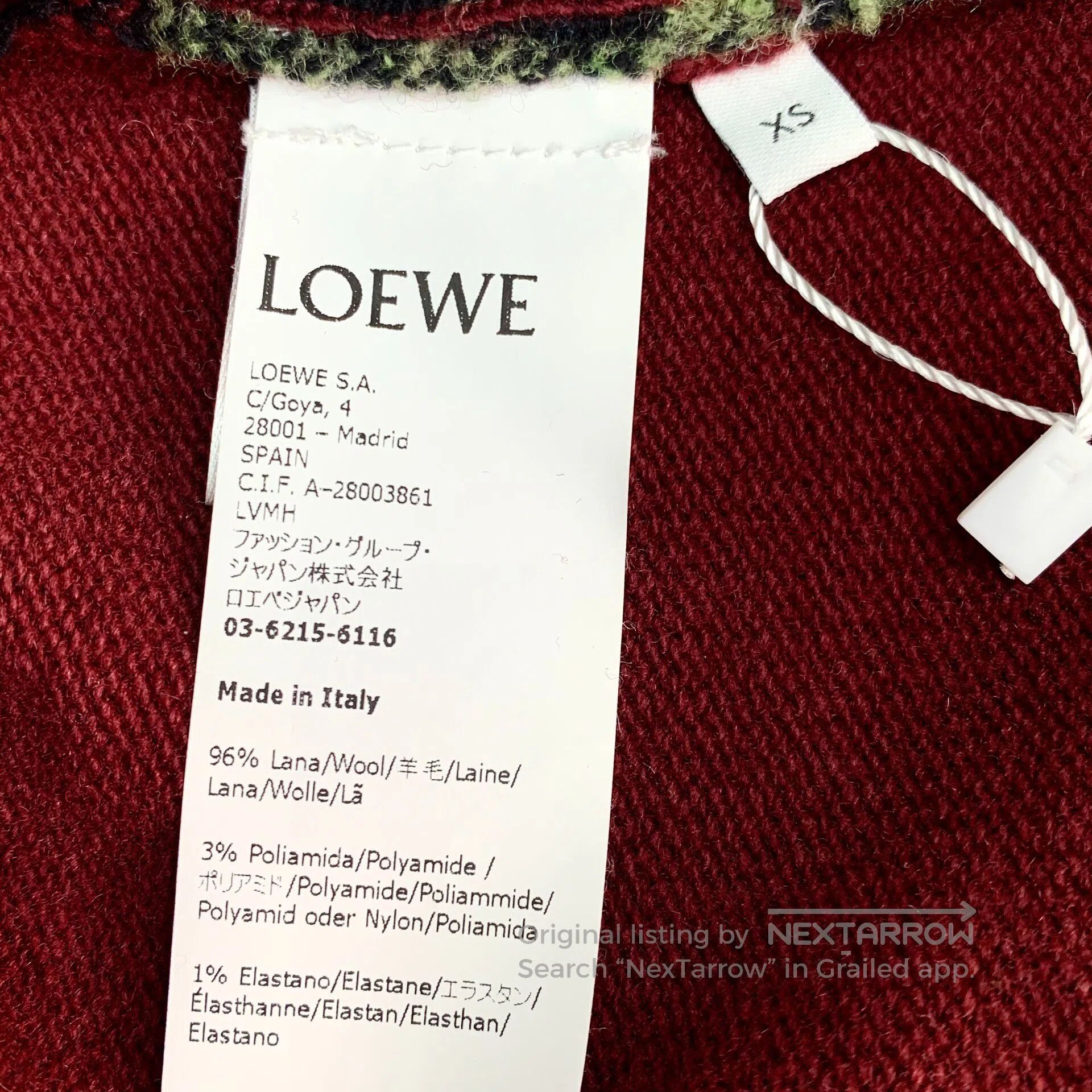 Loewe Loewe Red Floral Embroidered Wool V-neck Irregular Long Sl Size XS / US 0-2 / IT 36-38 - 7 Thumbnail