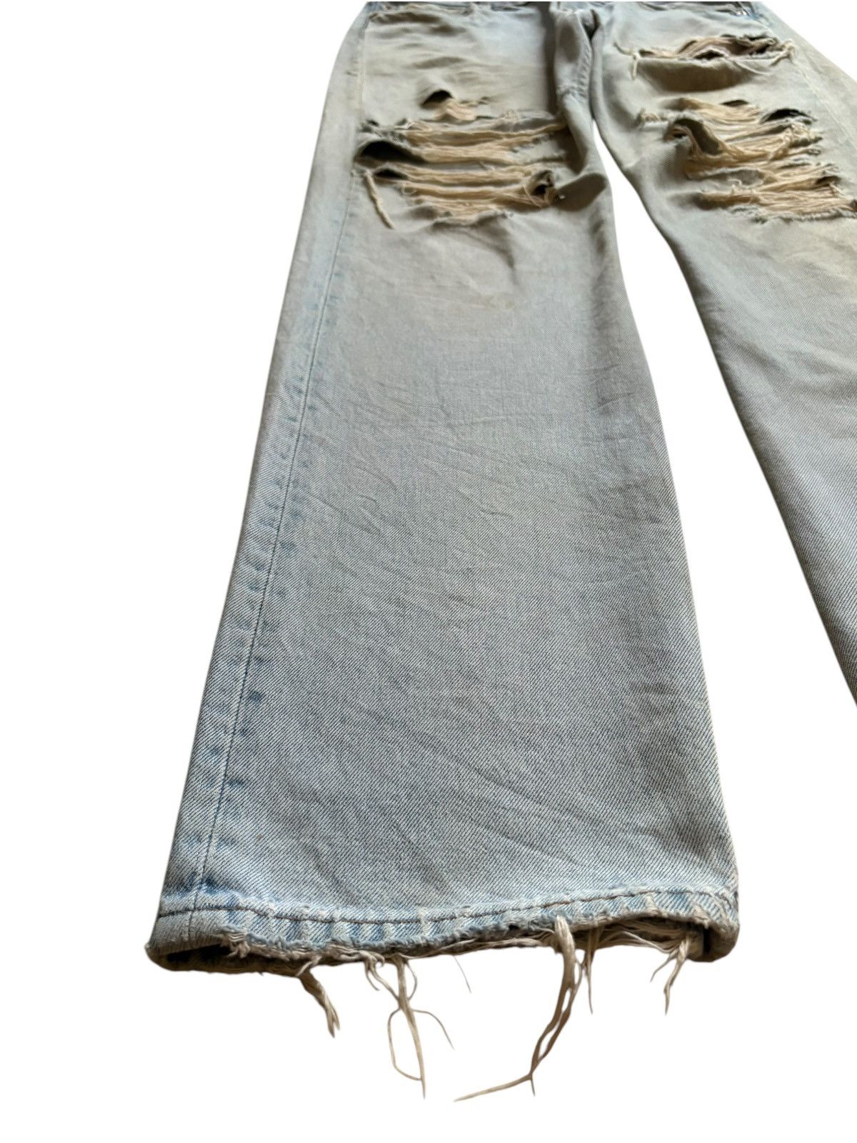 Levi's Vintage 90s Levis 501 Mud Wash Distress Ripped Loose Jeans Size US 35 - 6 Thumbnail