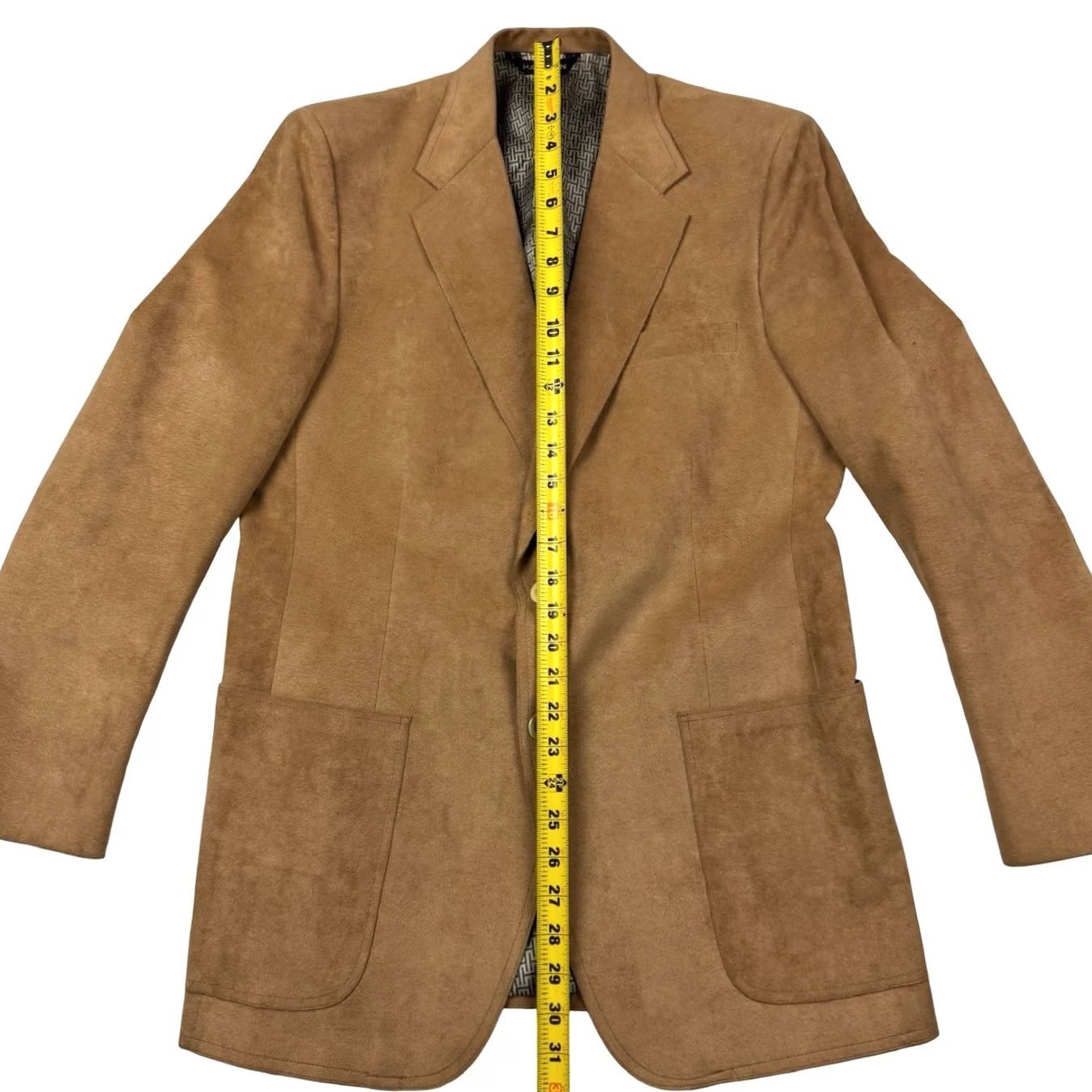 Halston VINTAGE Halston Roots Halsuede Blazer Jacket Brown 40S Men's Two-Button Size 40R - 7 Thumbnail