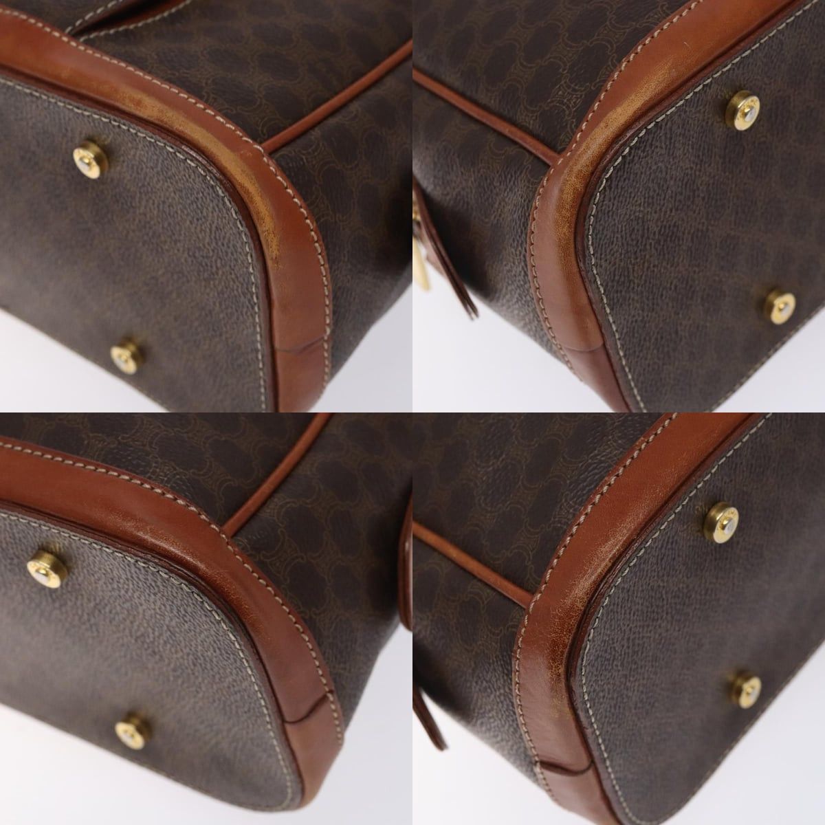 Celine CELINE Macadam Canvas Hand Bag Pvc Leather Brown Gold Size ONE SIZE - 10 Thumbnail