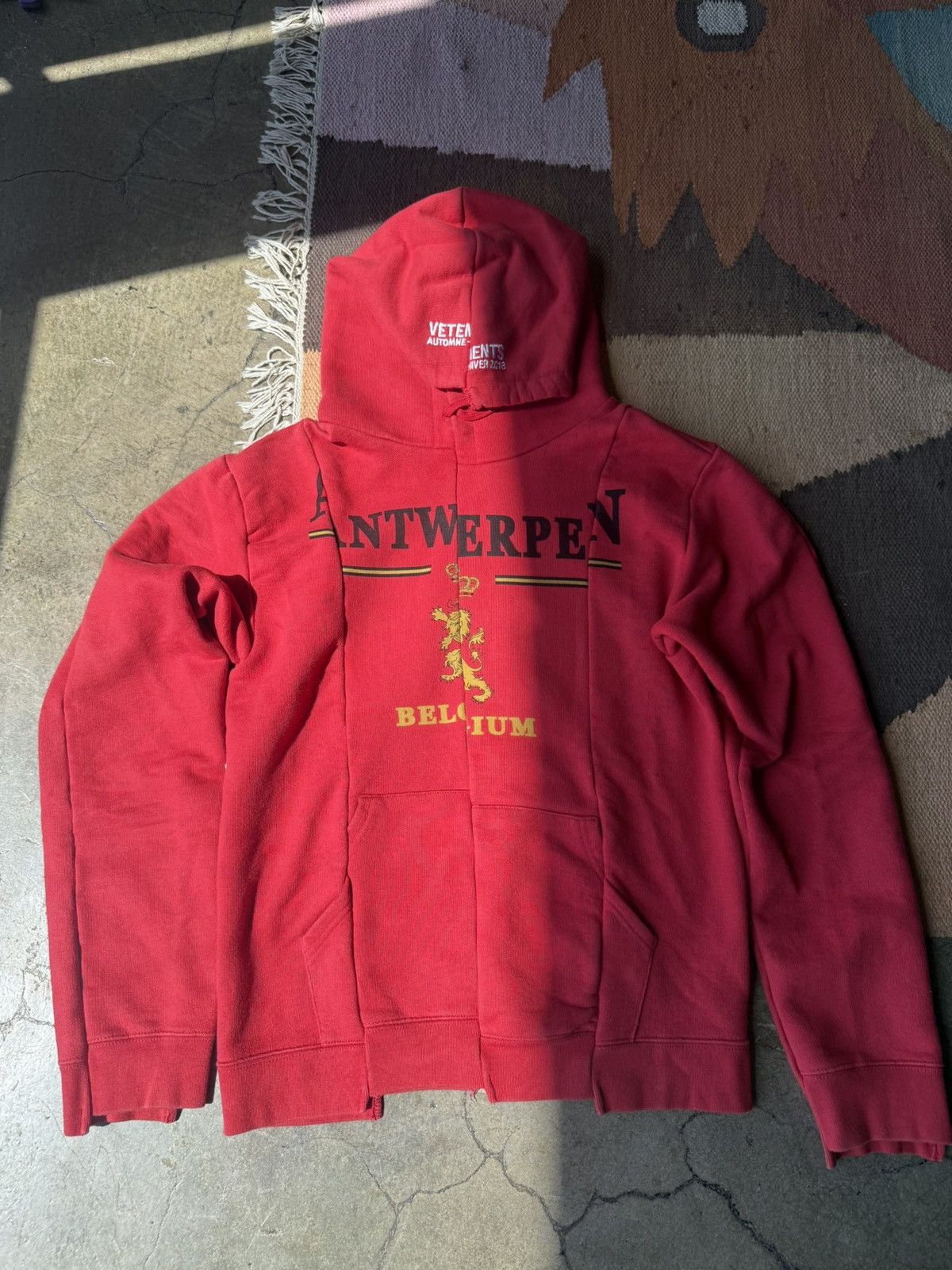 Vetements VETEMENTS ANTWERPEN AW2018 HOODIE UNEVEN MISMATCHED