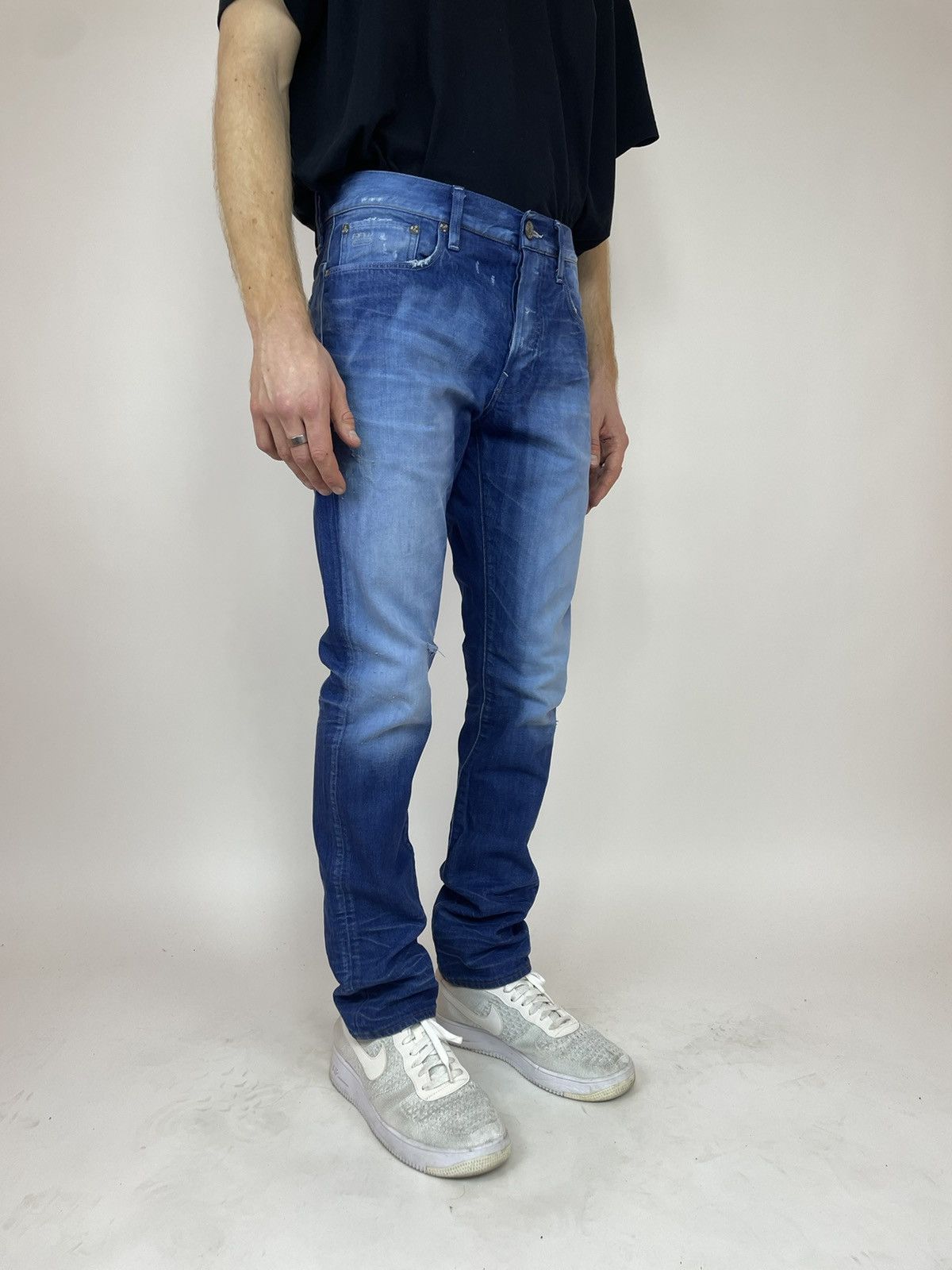G-Star G-star RAW 3301 SLIM FLING DENIM MEDIUM AGED jeans Mens Size US 33 - 5 Thumbnail