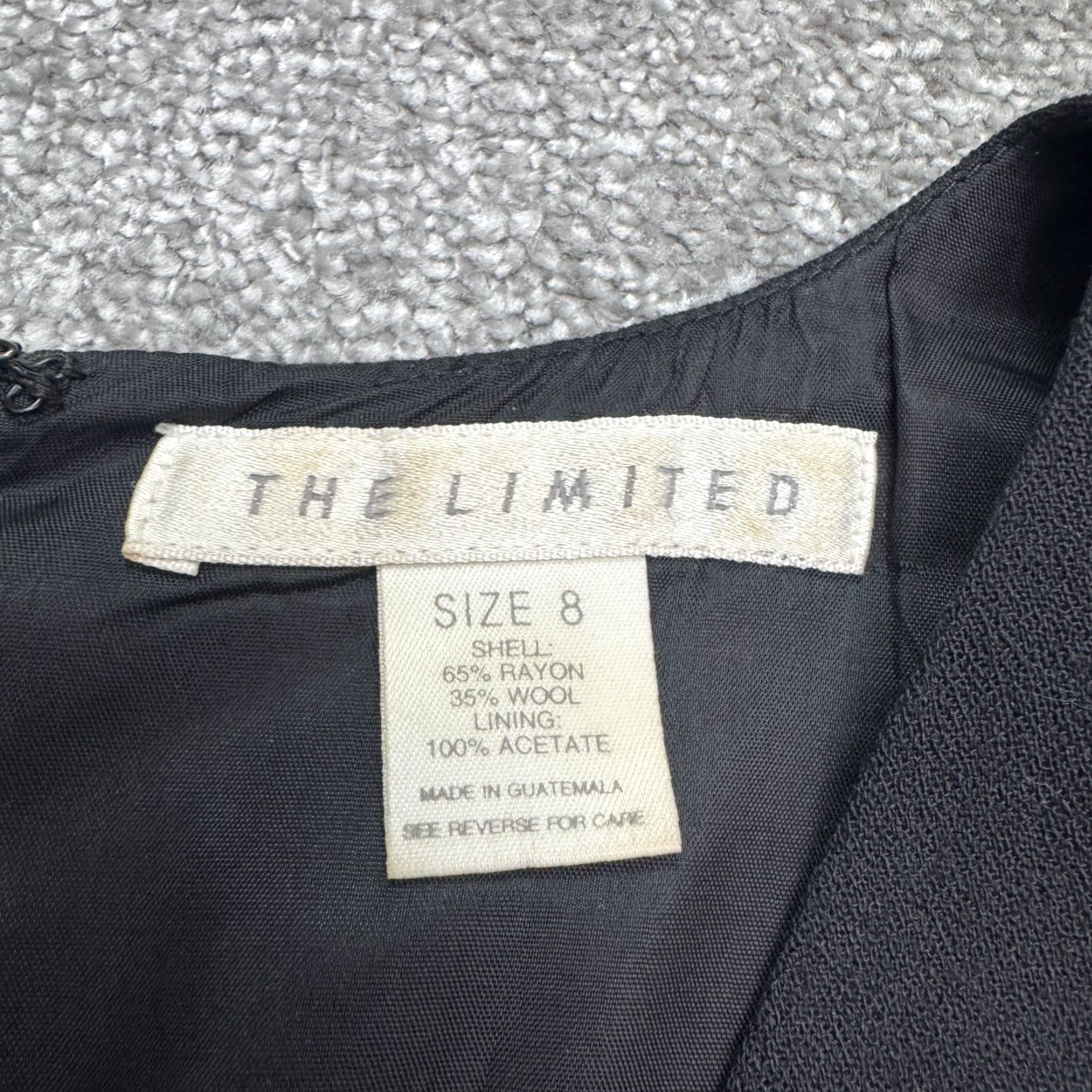 Vintage The Limited Wool Blend Dress Womens A-Line Fit & Flare Knee Length V-Neck Sleeveless Black 8 Sh Size M / US 6-8 / IT 42-44 - 6 Thumbnail