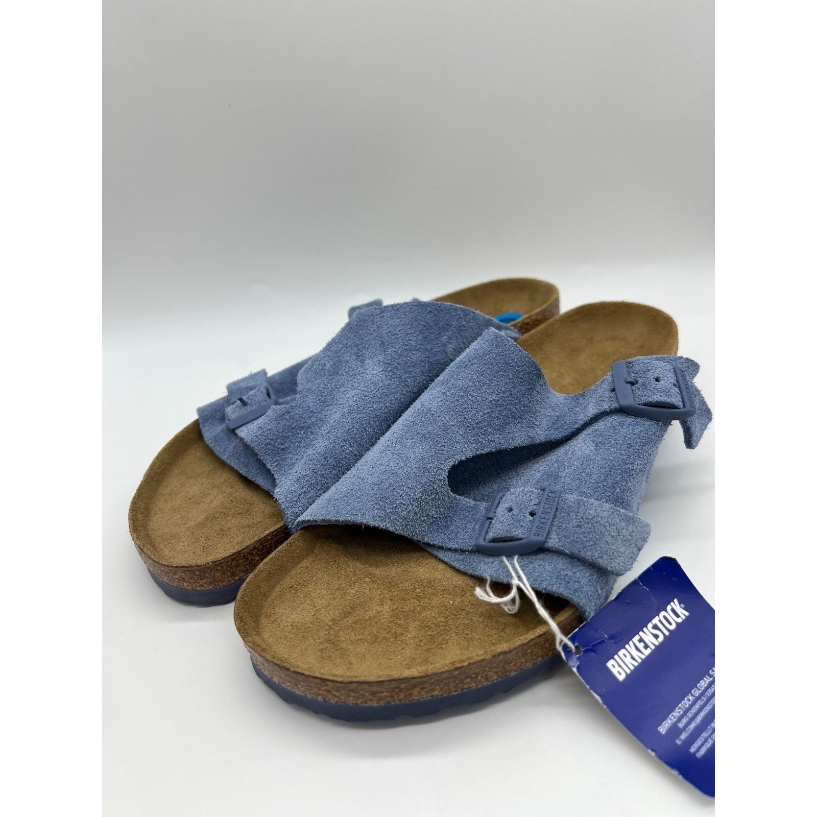 Birkenstock Zurich Sandals Suede Elemental Blue Men Size 10