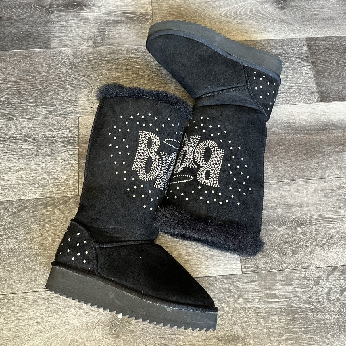 Dolls Kill Dolls Kill Bratz Rhinestone Logo Faux Fur High Boot Slippers Size US 8 / IT 38 - 2 Thumbnail