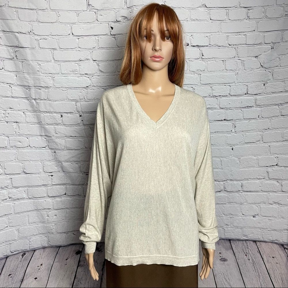 Other NWT New $195 Kokun V-Neck Dolman Bamboo Cashmere Beige Pebb Size XL / US 12-14 / IT 48-50 - 1 Thumbnail