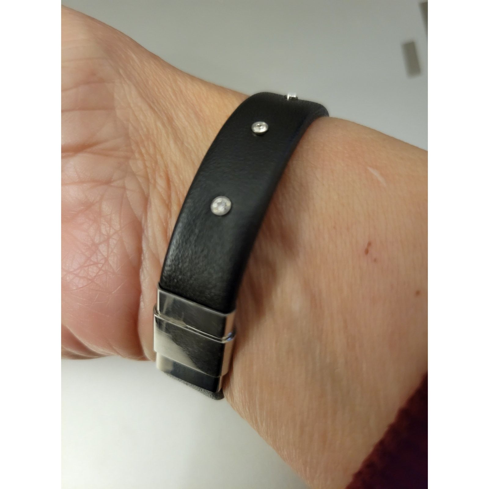 Other Leather Bracelet with Cubic Zirconia stones 6.5 " Size ONE SIZE - 6 Thumbnail