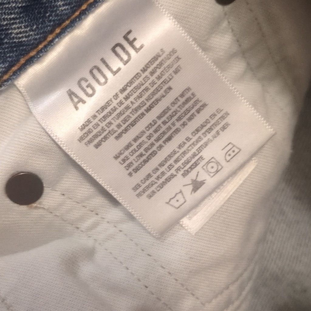 Agolde Agolde distressed raw hem Riley crop jeans size 29 Size 29" - 8 Thumbnail