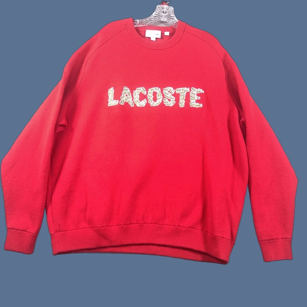 Lacoste VINTAGE Lacoste Sweatshirt Alligator Spellout Mens Red Sweater Pullover FR 9 4XL Size US XXL / EU 58 / 5 - 1 Thumbnail
