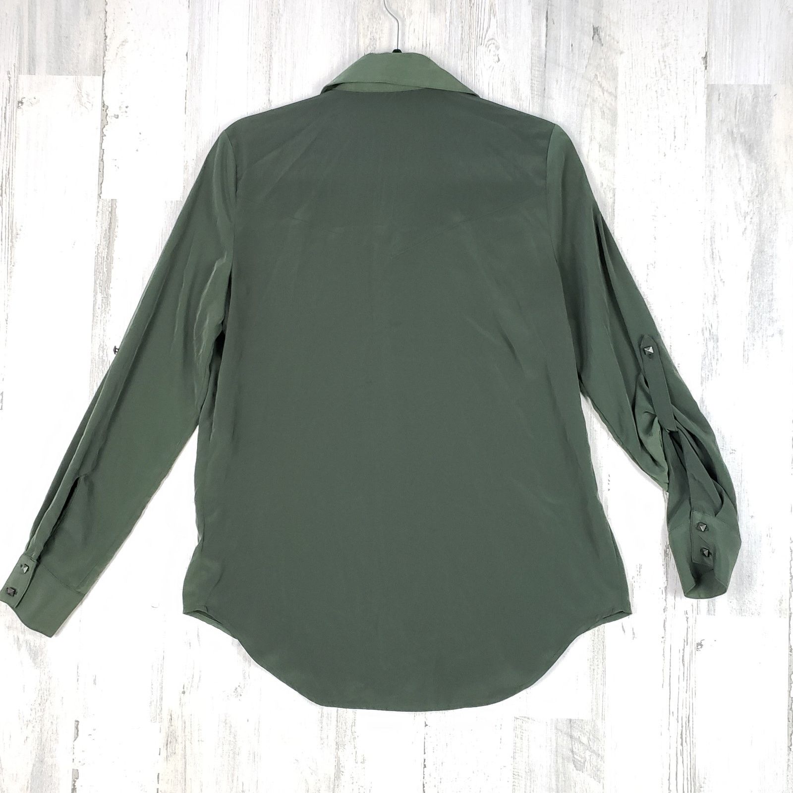 Rock & Republic Rock & Republic Green Long Sleeve Button Down Top Small Size S / US 4 / IT 40 - 9 Thumbnail