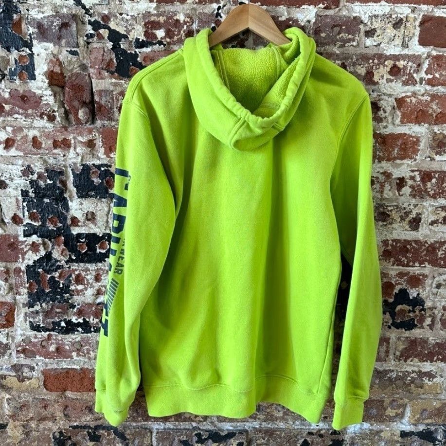 VINTAGE Carhartt Men's Small Logo Hoodie Original Workwear Bright Green