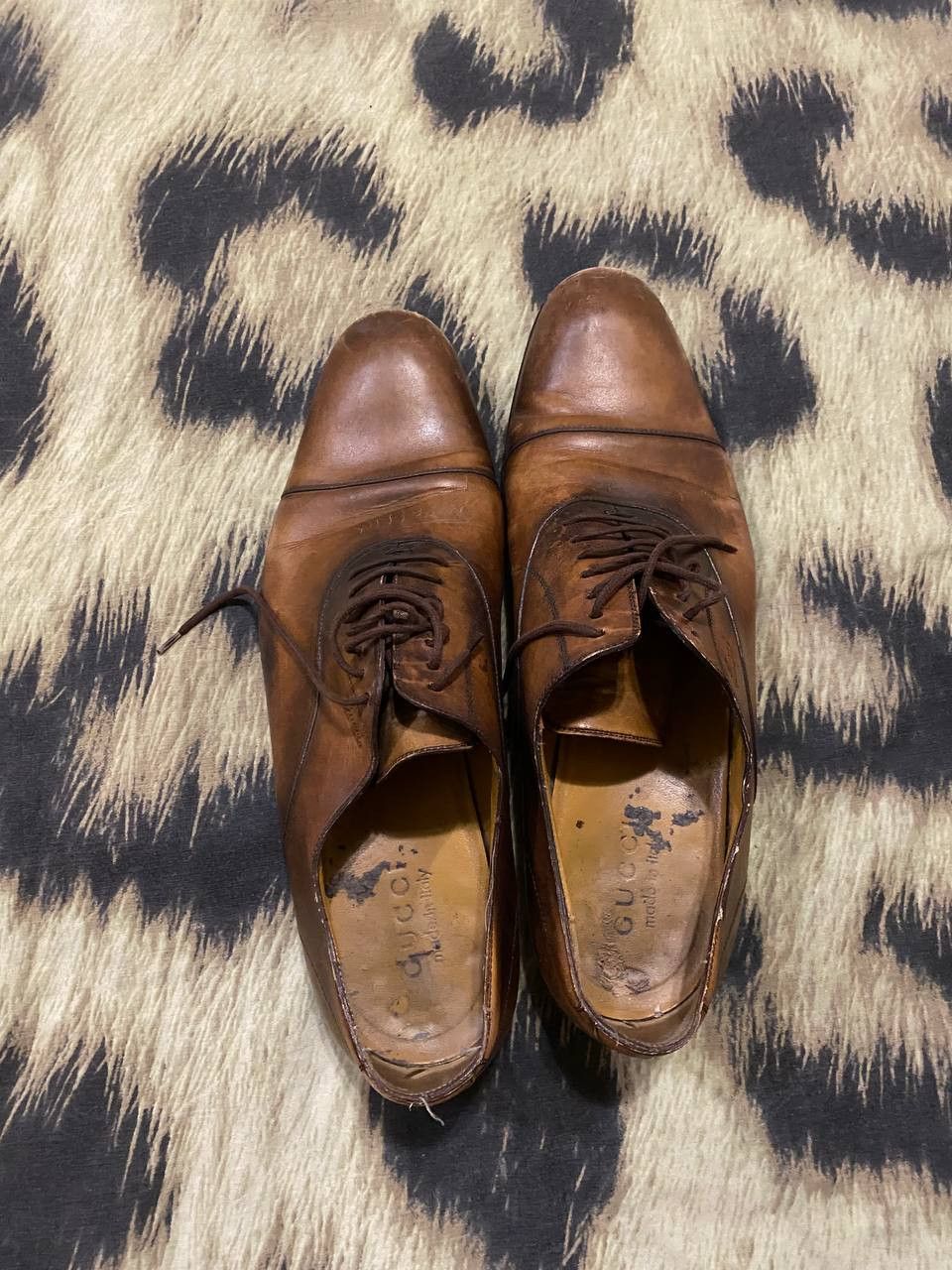 Gucci Gucci Brown Leather Lace-up Toe Oxford Dress Shoes Size US 8 / EU 41 - 11 Thumbnail