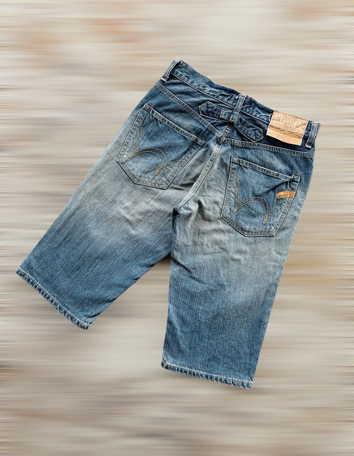Edwin × Japanese Brand EDWIN WIDE SHORT BUCKLE BACK JEANS Size US 32 / EU 48 - 1 Thumbnail