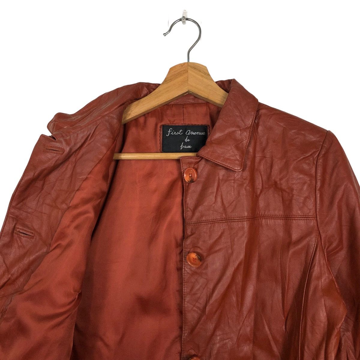 Japanese Brand 🔥VINTAGE LEATHER JACKET FIRST AVENUE DE POUR JAPAN MADE Size US L / EU 52-54 / 3 - 10 Thumbnail