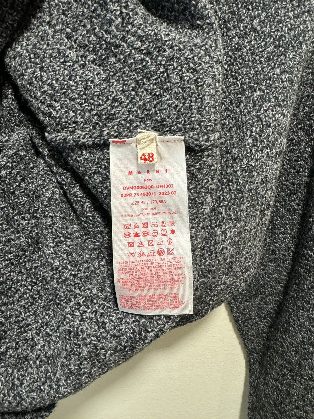 Marni TURTLENECK SWEATER - GREY/WHITE Size US M / EU 48-50 / 2 - 6 Thumbnail