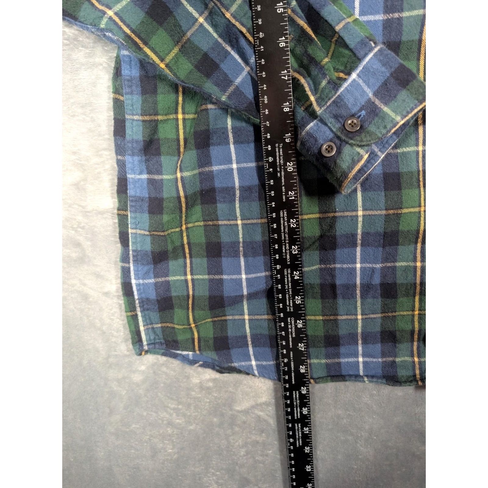 Vintage LL Bean Shirt Mens Large Blue Green Plaid Flannel Long Sleeve Button Up Casual Size US L / EU 52-54 / 3 - 2 Thumbnail