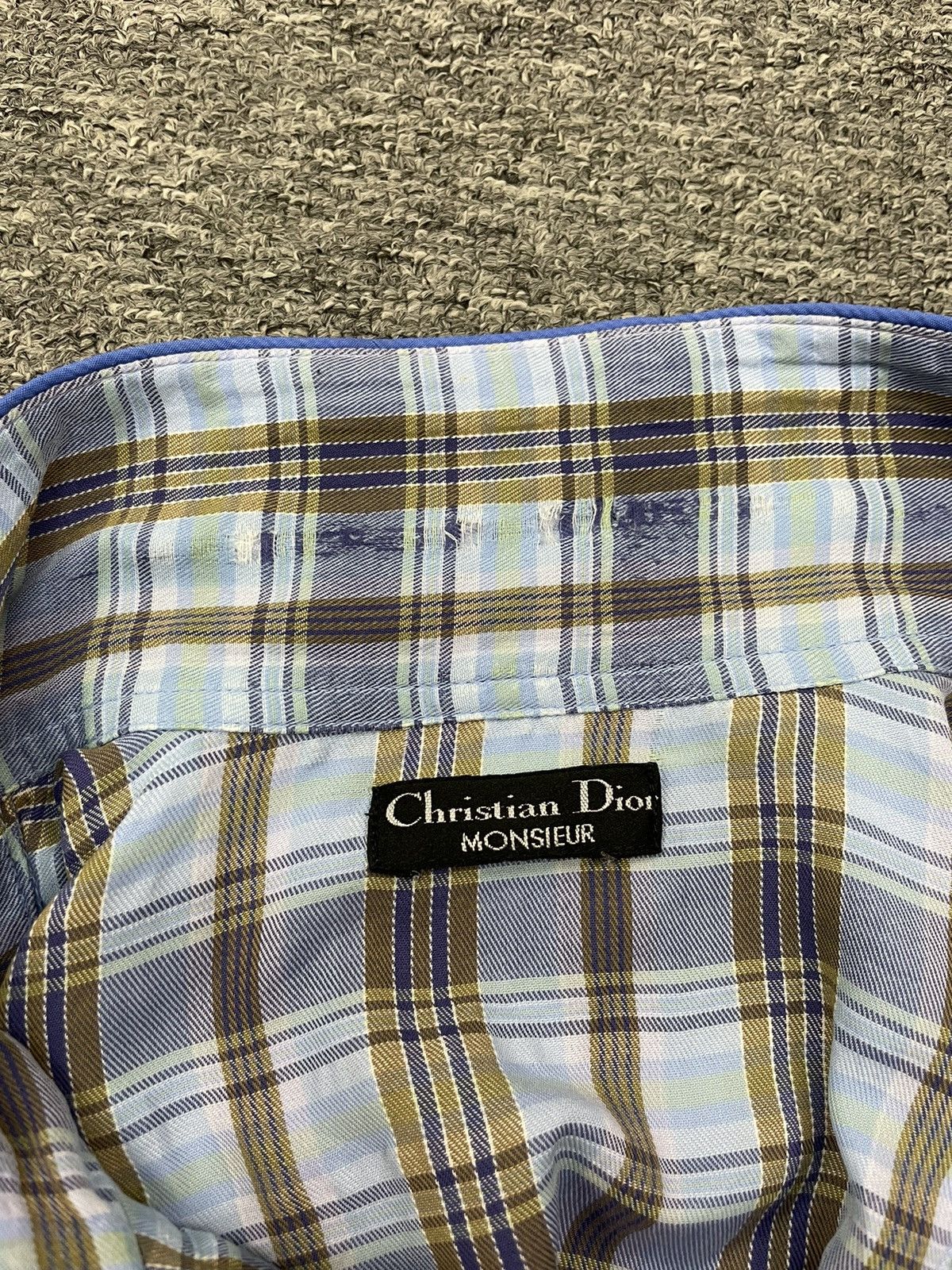 Christian Dior Monsieur Vintage Christian Dior Pyjama Shirt Long Sleeve Checked Size US L / EU 52-54 / 3 - 7 Thumbnail