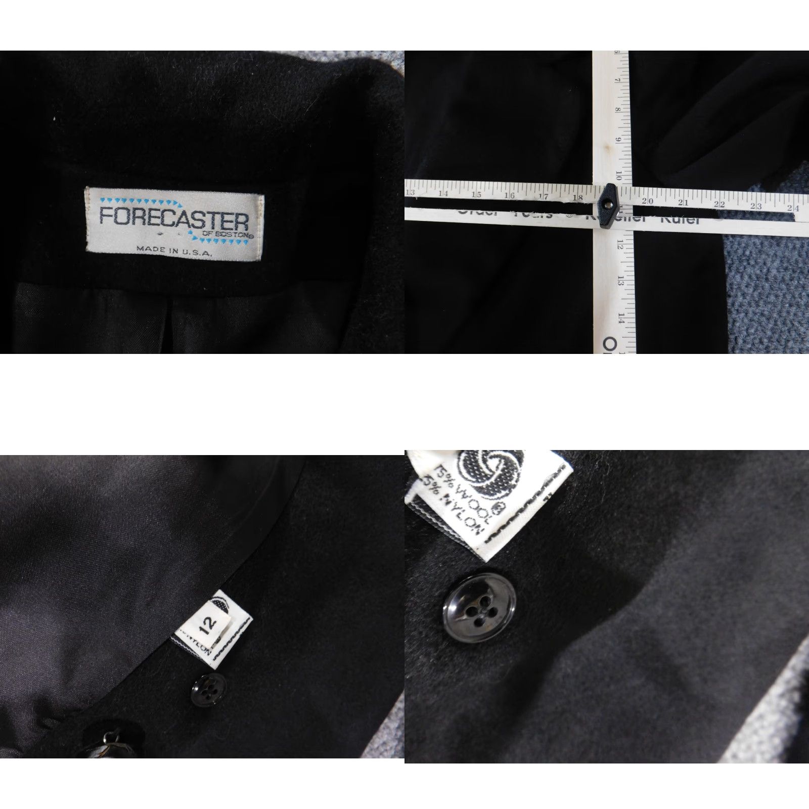 Vintage forecaster of boston coat 12 womens trench coat vintage wool button Size XL / US 12-14 / IT 48-50 - 8 Thumbnail