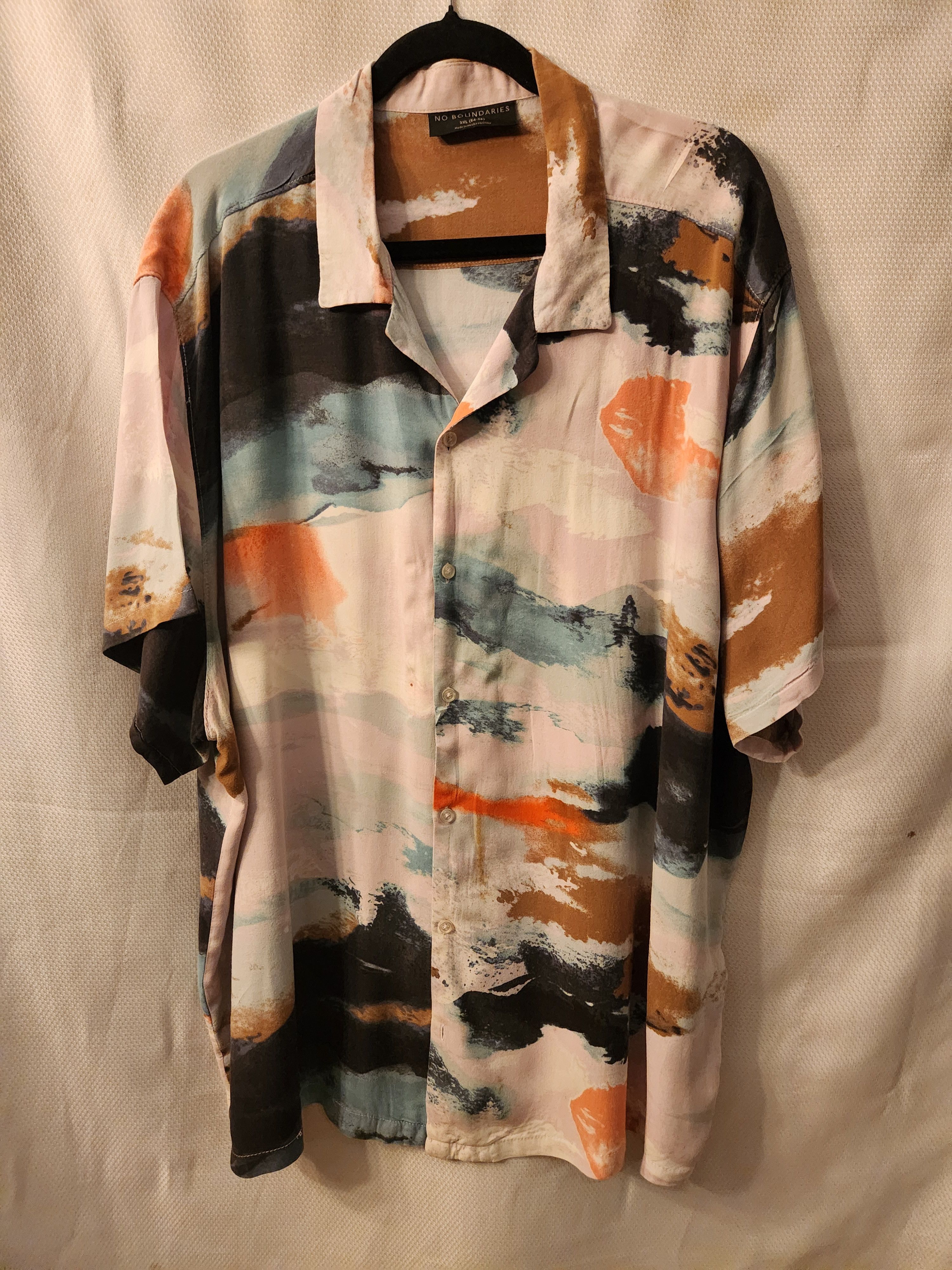 Other No Boundaries 100% Rayon Abstract Pattern Hawaiian Shirt Size US XXL / EU 58 / 5 - 1 Thumbnail
