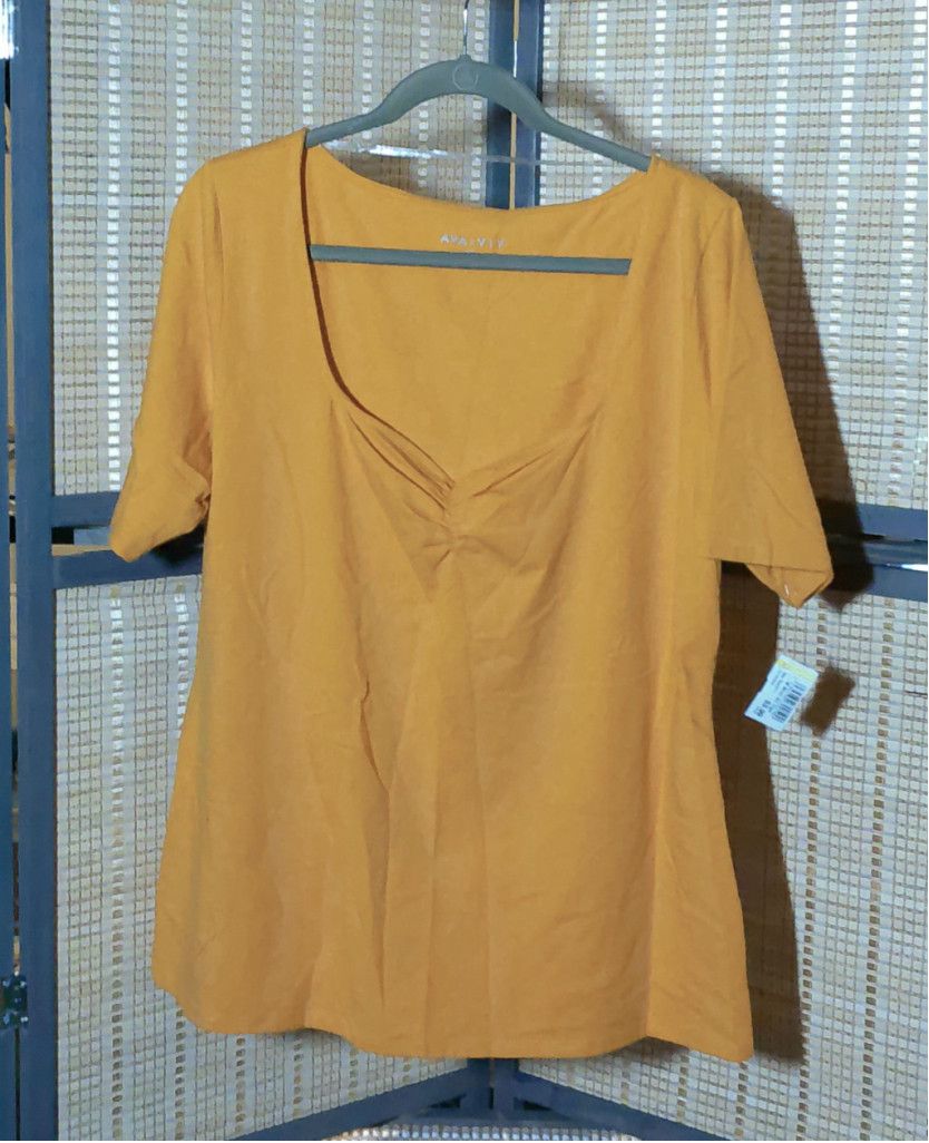 Other Women's Ava & Viv Orange Short Sleeve Tee Plus Size XXL Size XXL / US 16-18 / IT 52-54 - 3 Thumbnail