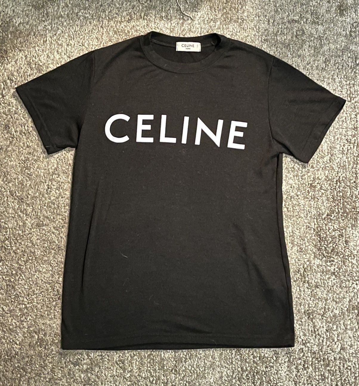 Celine Celine black cotton t-shirt, logo print, like new, Size S Size S / US 4 / IT 40 - 1 Thumbnail