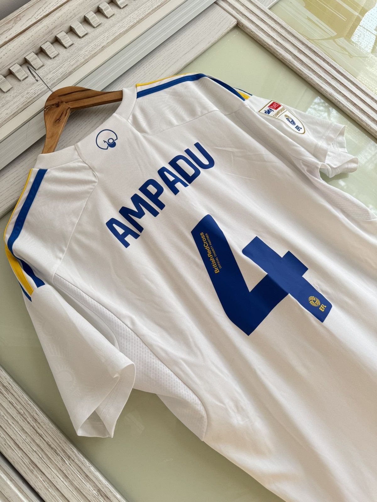 Adidas Ethan Ampadu Leeds United 2022-2023 Home Soccer Jersey Kit Size US XL / EU 56 / 4 - 8 Thumbnail