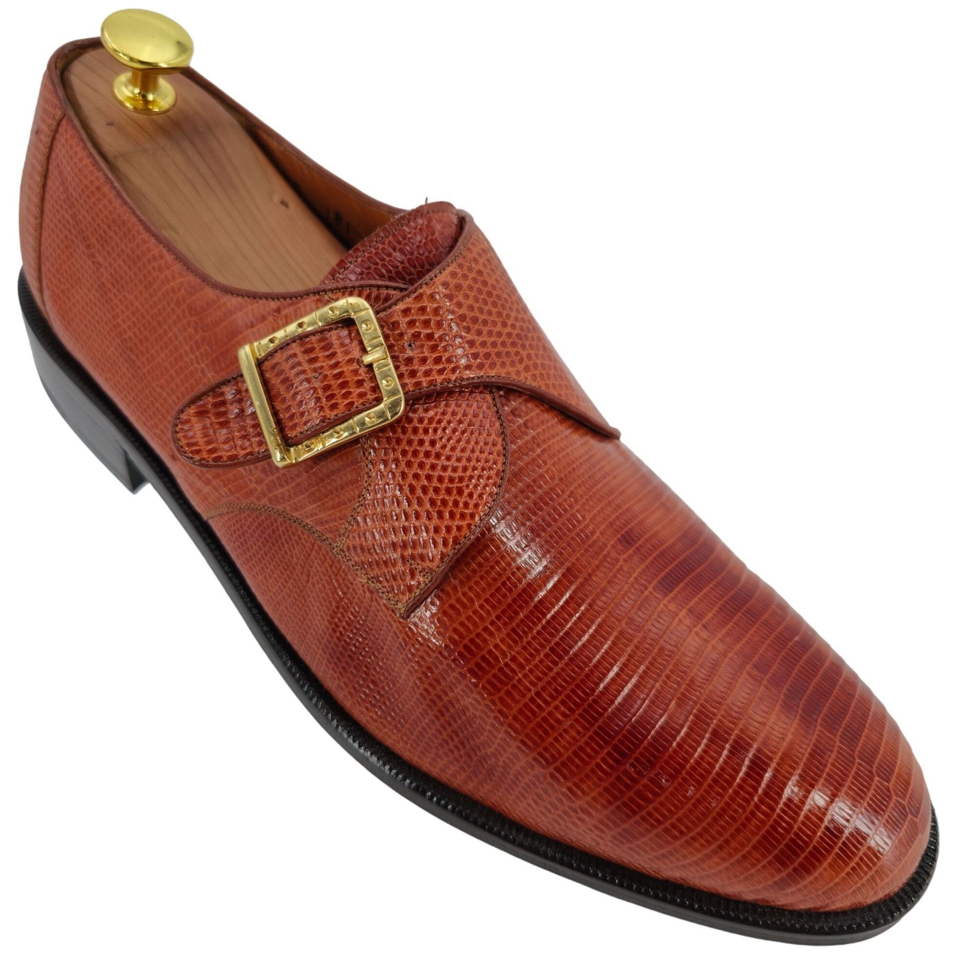 Other NEW Exotic Teju Lizard Monk Strap Loafers Mens 11.5 PALOMINO Size US 11.5 / EU 44-45 - 1 Thumbnail