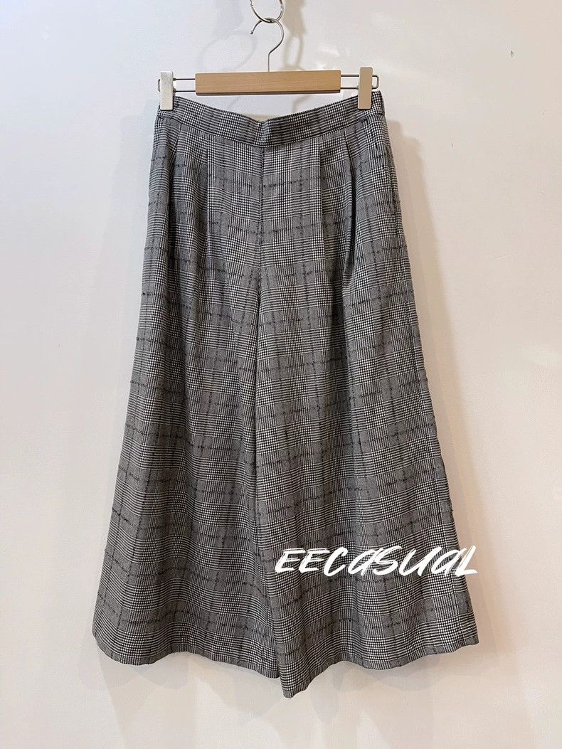Comme des Garcons Comme des Garcons size M Black and white wool wide-leg pan Size 23" - 2 Thumbnail