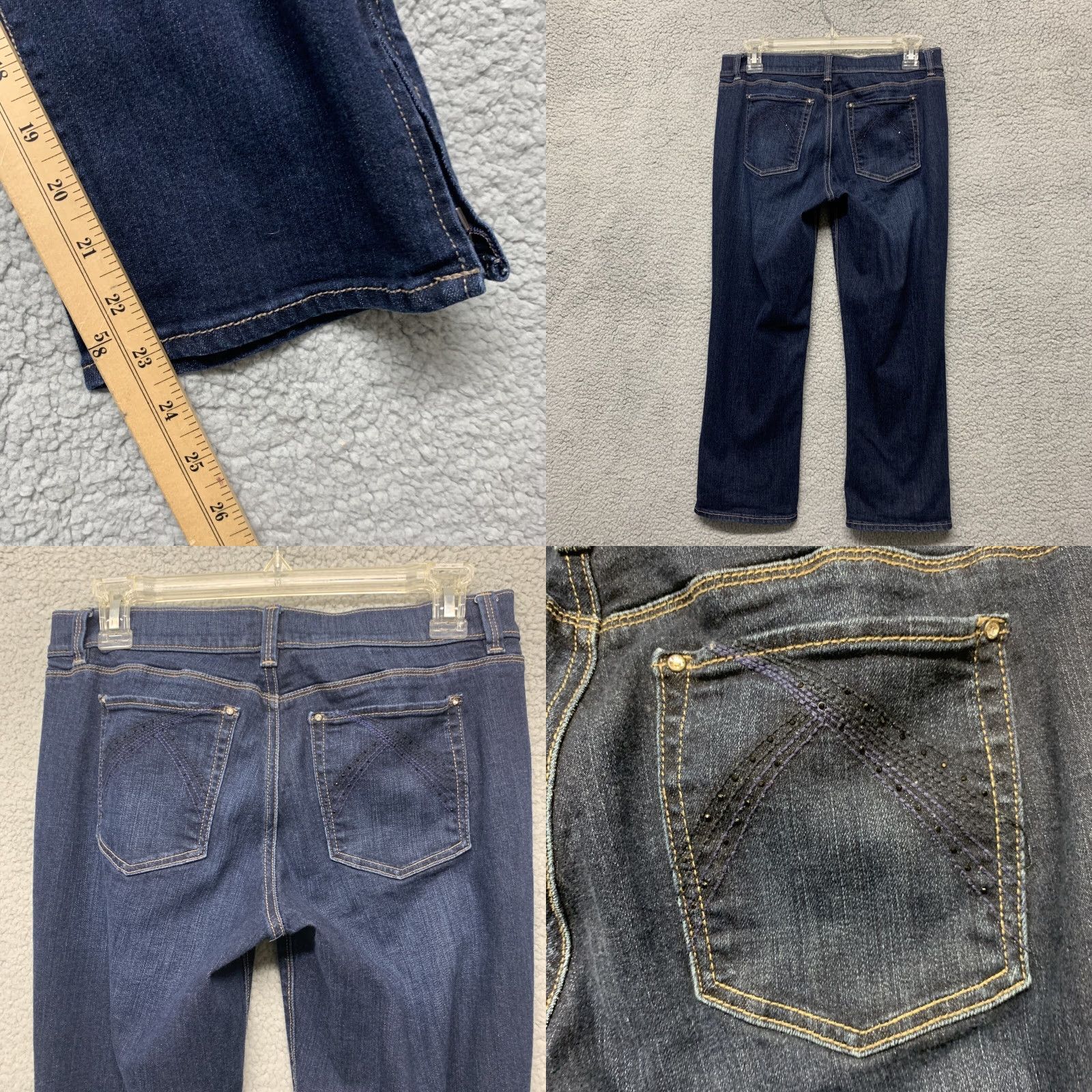White House Black Market White House Black Market Jeans 6 Nior Blue Denim Cropped Dark Wash Regular Women Size 28" / US 6 / IT 42 - 8 Thumbnail