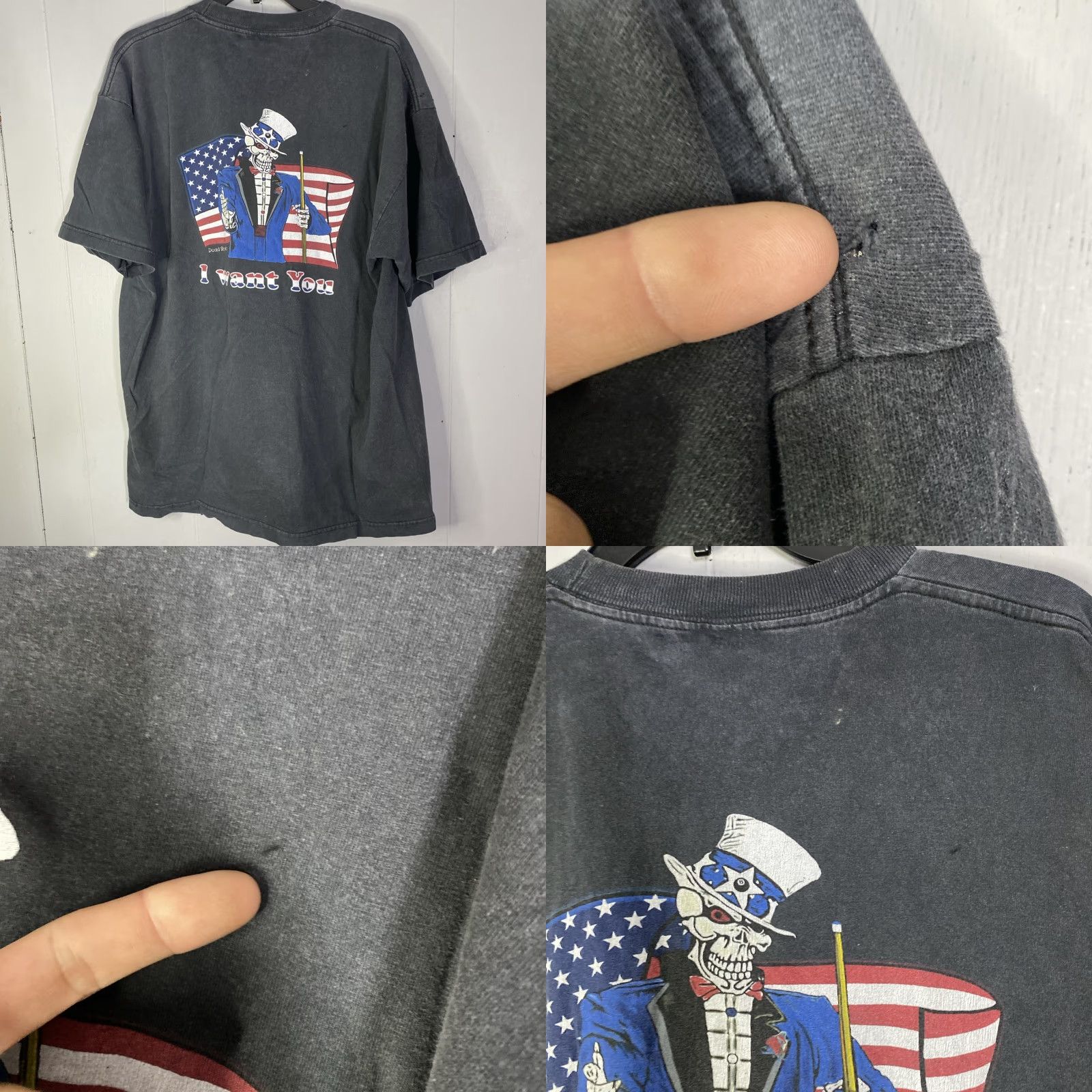 Vintage VTG Bayside Heavyweight 90s Dead Stroke Pool T Shirt Grunge Skeleton Black XL Mens Size US XL / EU 56 / 4 - 10 Thumbnail