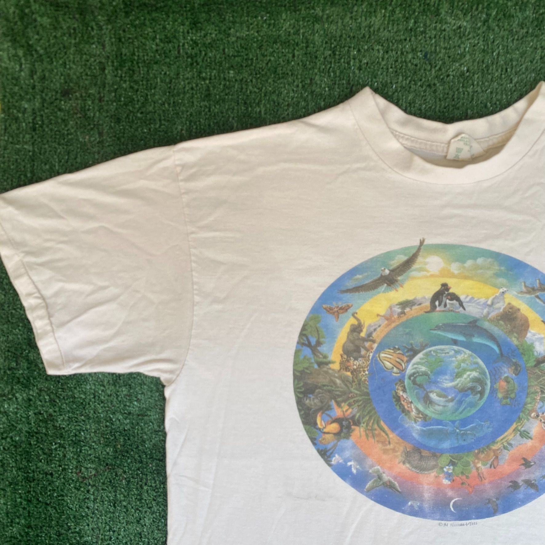Vintage Vintage 90s Nature Animals Shirt Earth Circle of Life Tee Size US XL / EU 56 / 4 - 2 Thumbnail