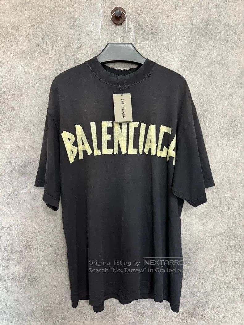 Balenciaga Balenciaga Men's Black Tape Short Sleeve. Size US S / EU 44-46 / 1 - 1 Thumbnail
