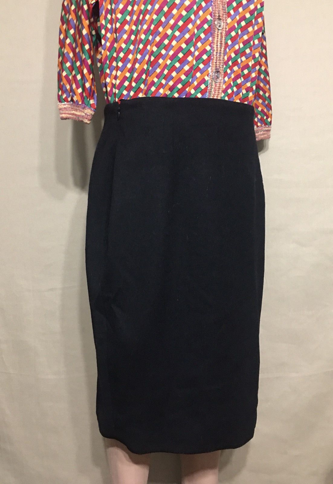 Versace × Vintage Gianni Versace Couture Vintage Black Wool Skirt Size 12 Size 34" / US 12 / IT 48 - 5 Thumbnail