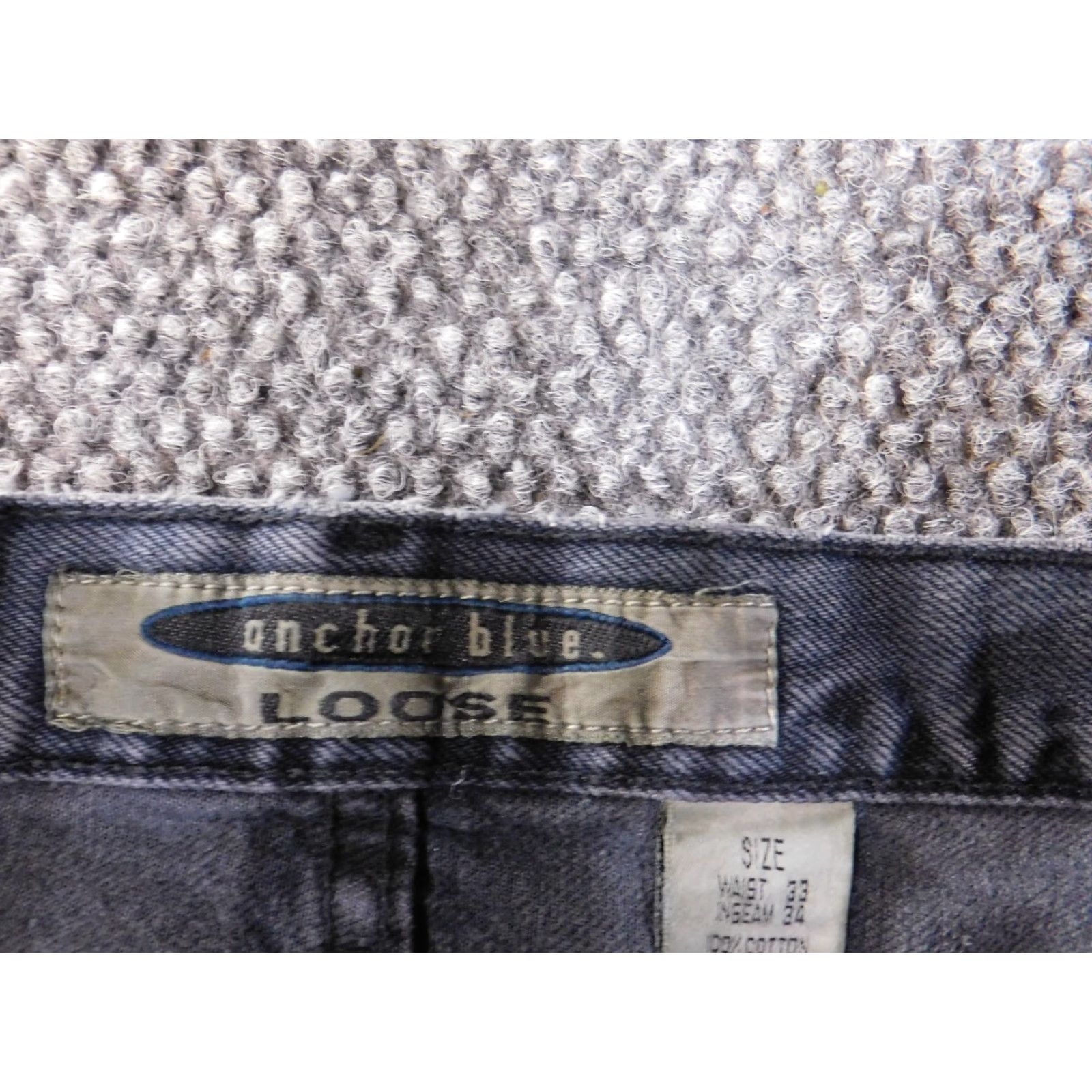 Anchor Blue VINTAGE Anchor Blue Jeans 33x34 Mens Blue Retro loose baggy denim classic Relaxed Straight 90s Mens Size US 33 - 5 Thumbnail