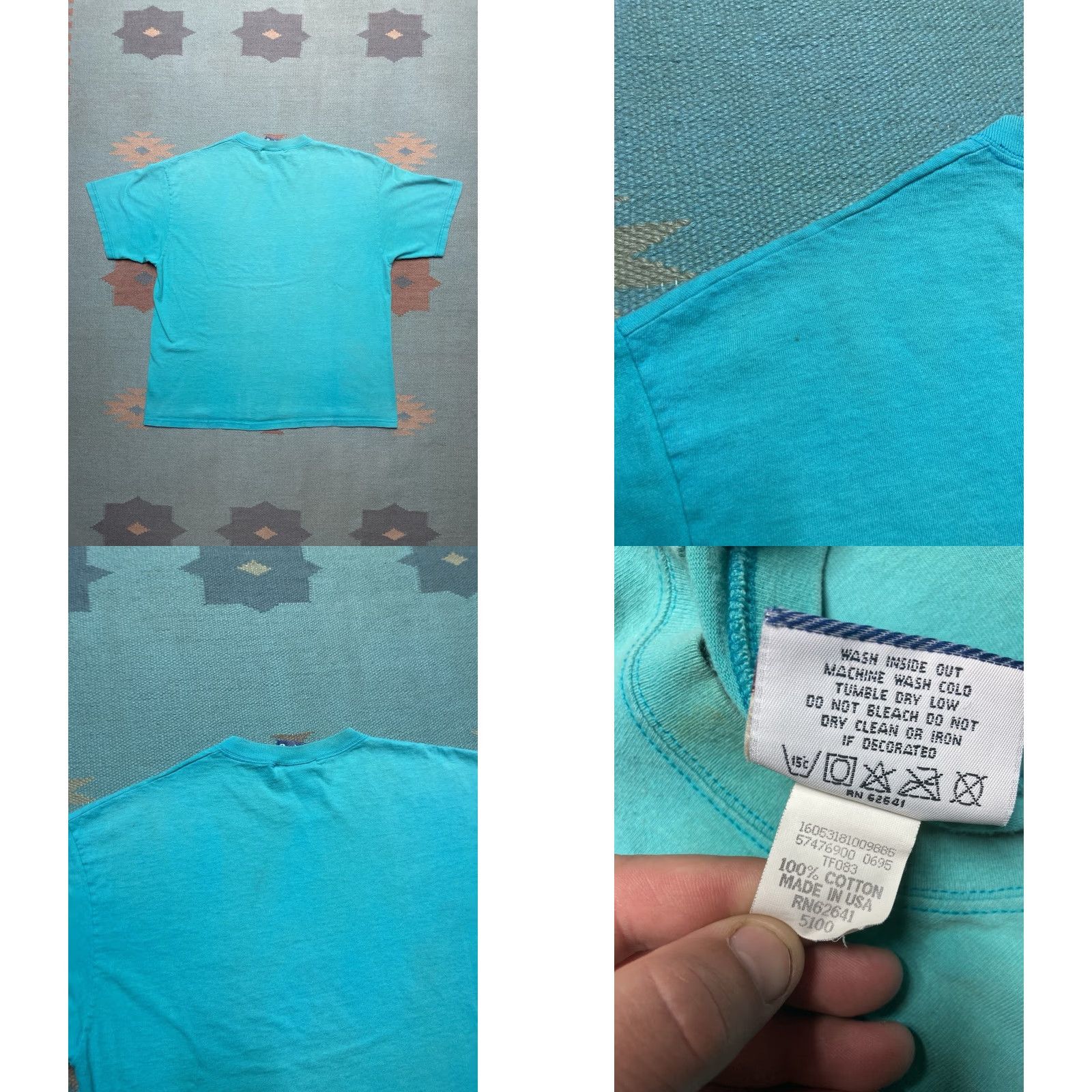 Lee VINTAGE 90s Lee Sport Blank T Shirt Teal Blue USA Made Men’s Boxy Large Shirt Mens L Blue 90s Lee Sport T-Shirt Size US L / EU 52-54 / 3 - 8 Thumbnail