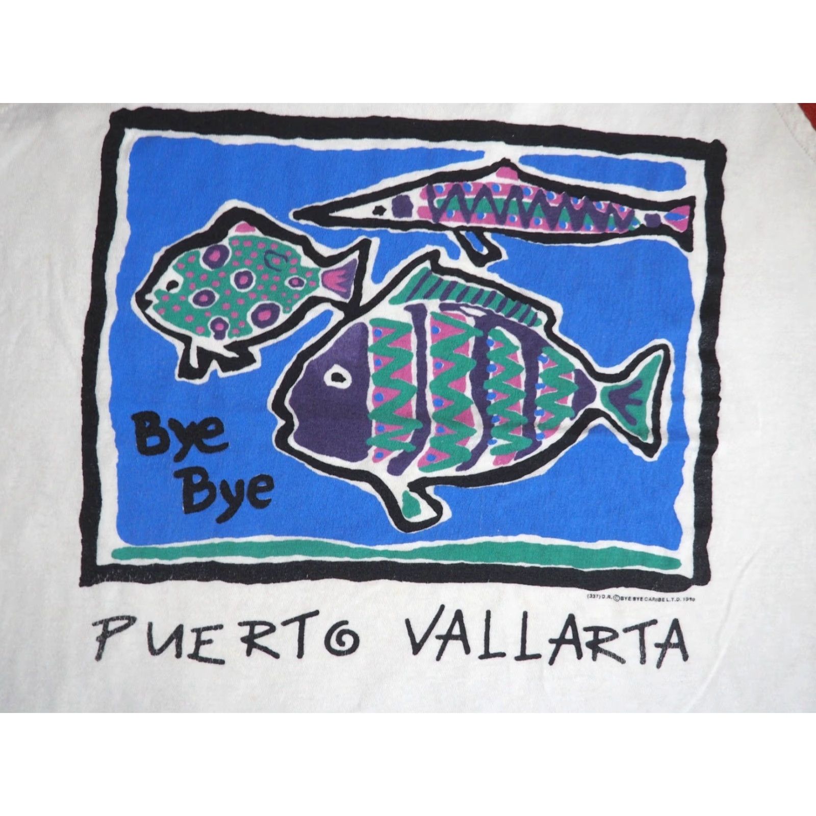 Vintage VINTAGE 90s Bye Bye Puerto Vallarta Mexico Fish Graphic Print White Tank Top T-Shirt L Mens Size US L / EU 52-54 / 3 - 3 Thumbnail