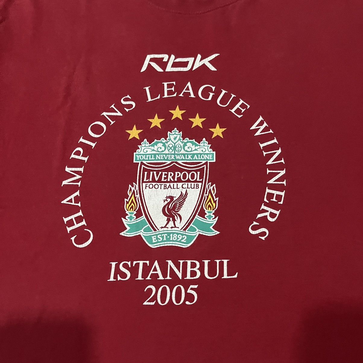 UEFA × Vintage Vintage Reebok Liverpool UEFA 2006 Final Winner Red T-shirt Size US L / EU 52-54 / 3 - 2 Thumbnail