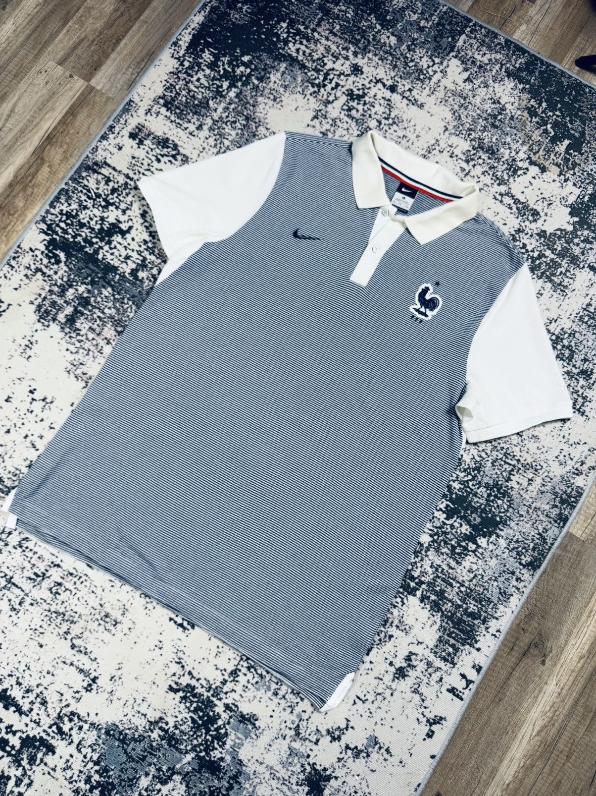 Nike Nike FFF Polo shirt Rooster Football Soccer france blue whit Size US XL / EU 56 / 4 - 2 Thumbnail