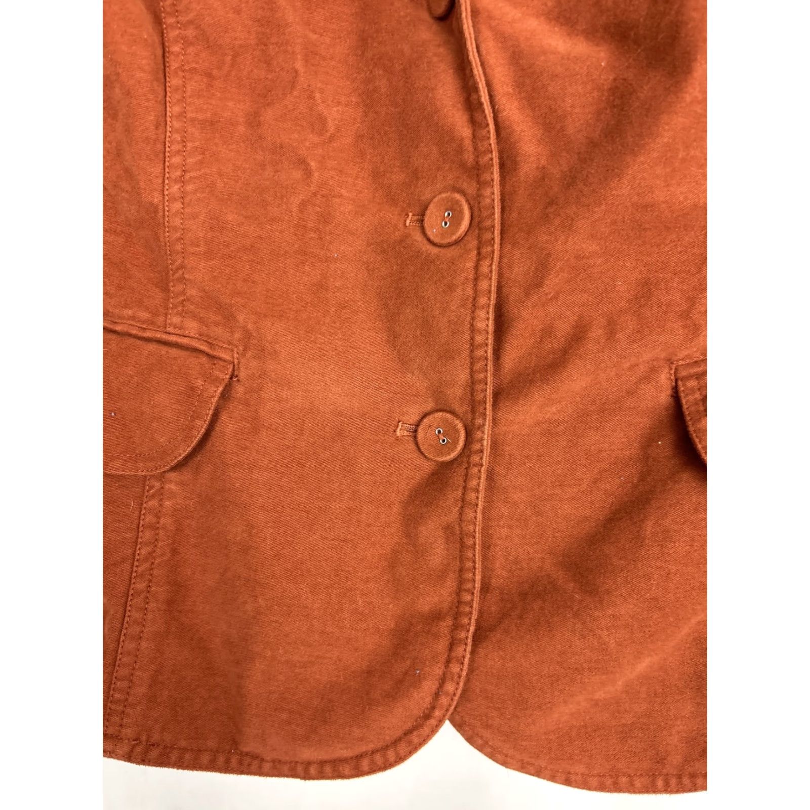 J. Jill J. Jill Womens Coat Orange 18 Rust Button Up Cotton Polyester Coat Womens 18 Orange Jacket Size XXL / US 16-18 / IT 52-54 - 6 Thumbnail