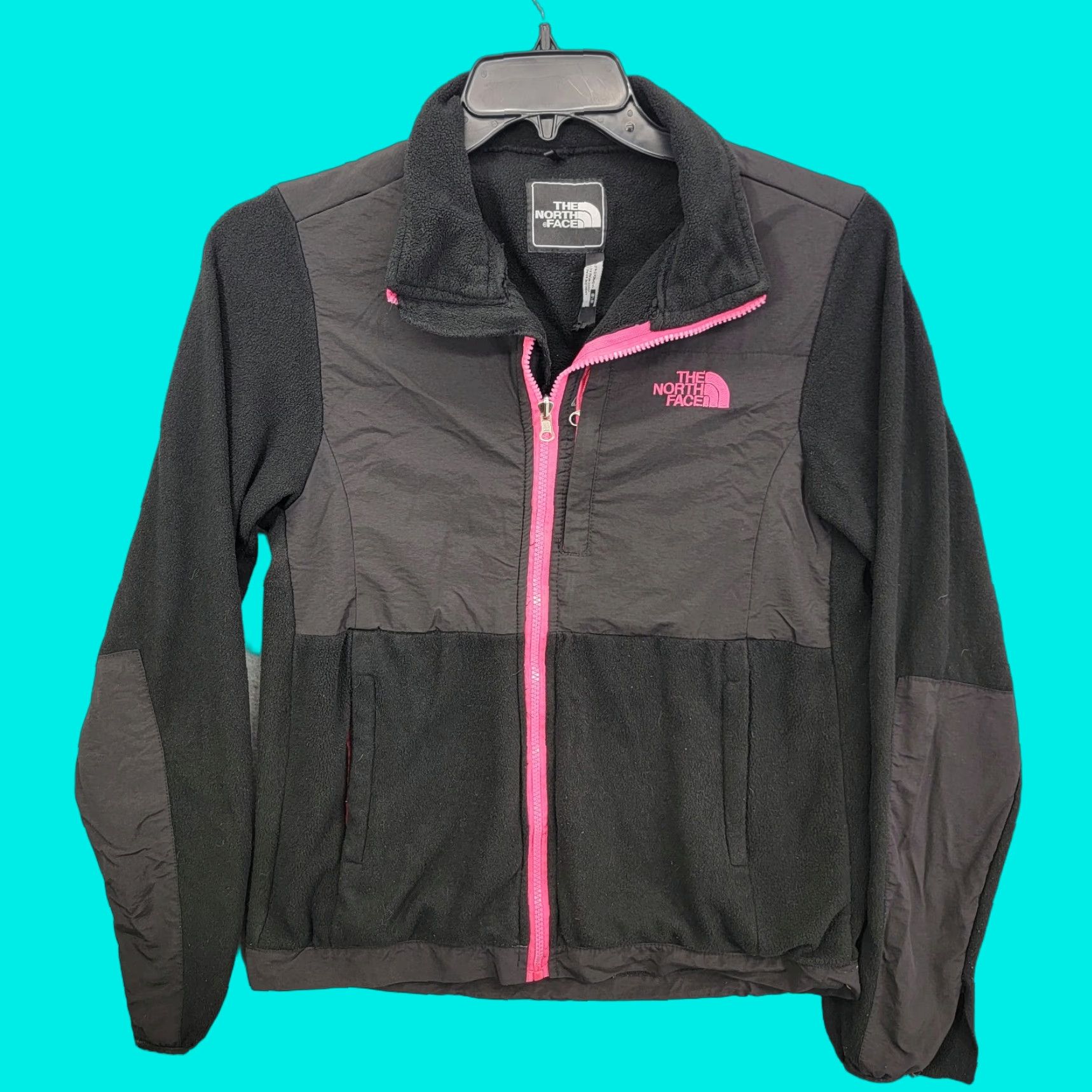 The North Face The North Face jacket Womens Small Polartec Fleece Zip Up Black Pink Distressed Size S / US 4 / IT 40 - 1 Thumbnail