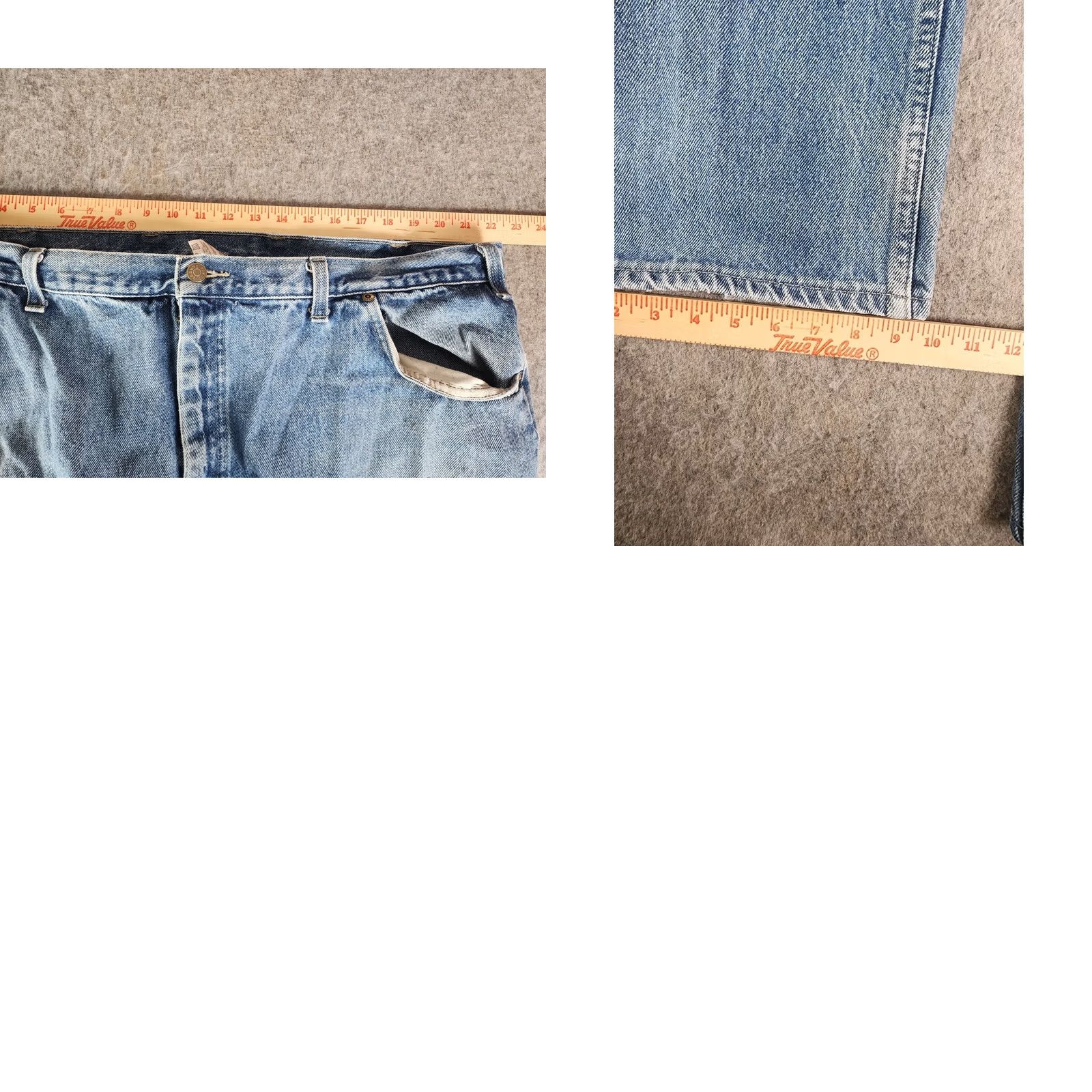 Denime Texas Jeans Men Jeans 44W 31L Blue Denim Cowboy USA Distressed Relaxed Straight 5-Pocket Regular Inseam 31" Vintage No Mens Size US 44 / EU 60 - 9 Thumbnail