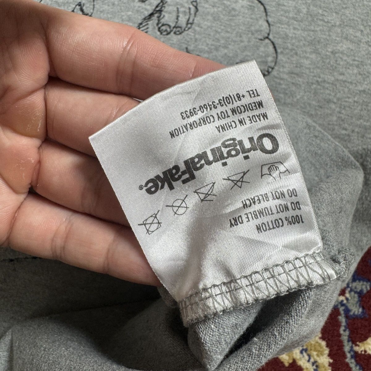 Original Fake OriginalFake Kaws Embroidered graphic Tee artist RARE 2000s Size US L / EU 52-54 / 3 - 6 Thumbnail