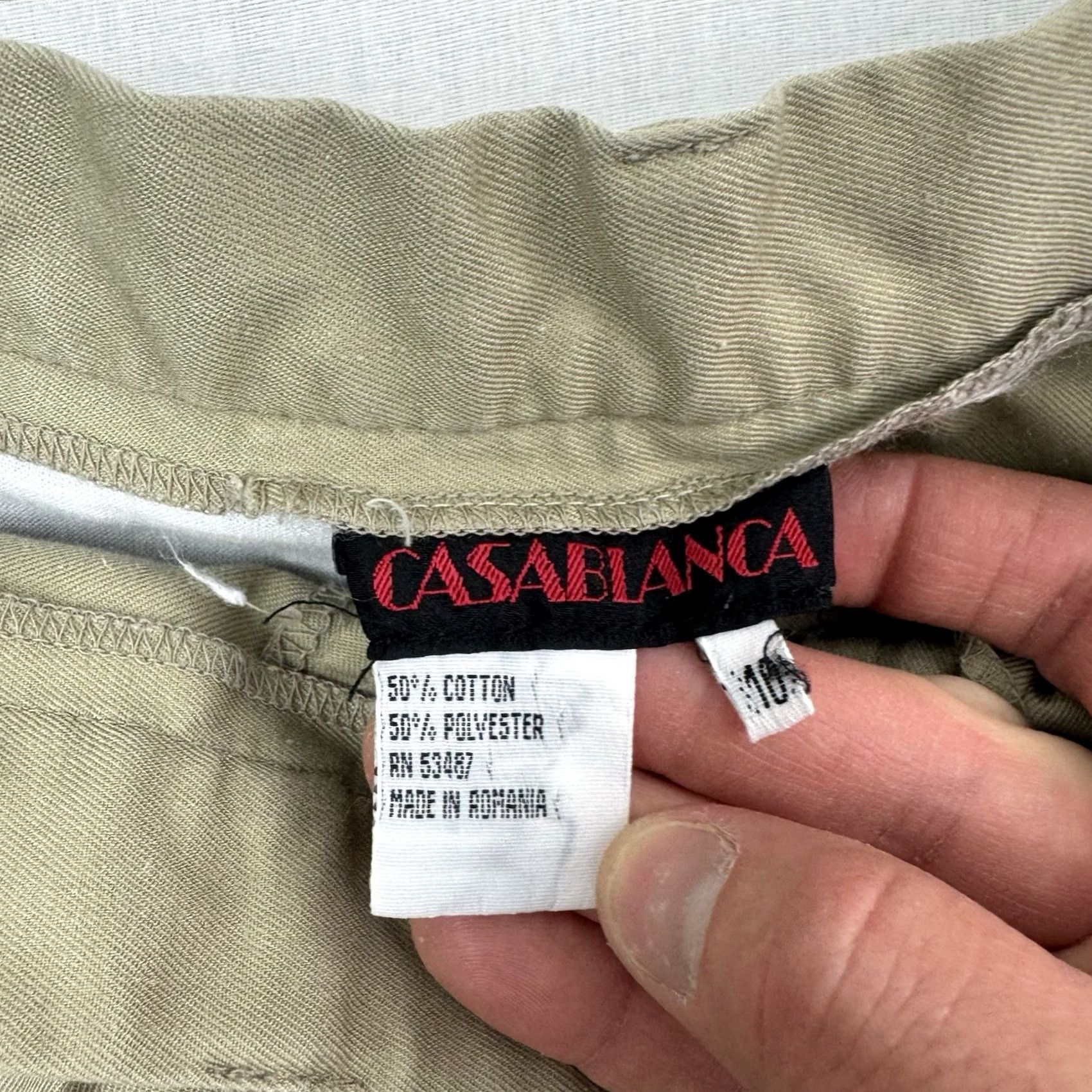 Casablanca VINTAGE Casablanca Shorts Womens 80s 10 High Waisted Hipster Mom Beige Cotton Polyester Casual Womens Size 32" / US 10 / IT 46 - 5 Thumbnail