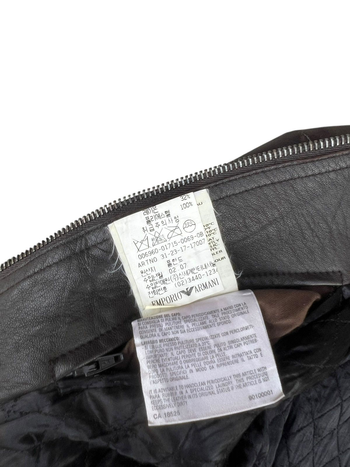Emporio Armani Vintage Emporio Armani Faded Patina Leather Racer Jacket Size US M / EU 48-50 / 2 - 16 Thumbnail